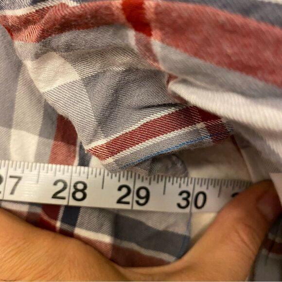 Columbia mens Burgundy gray 100% cotton plaid Long Sleeve button up Shirt-4X - Picture 5 of 9